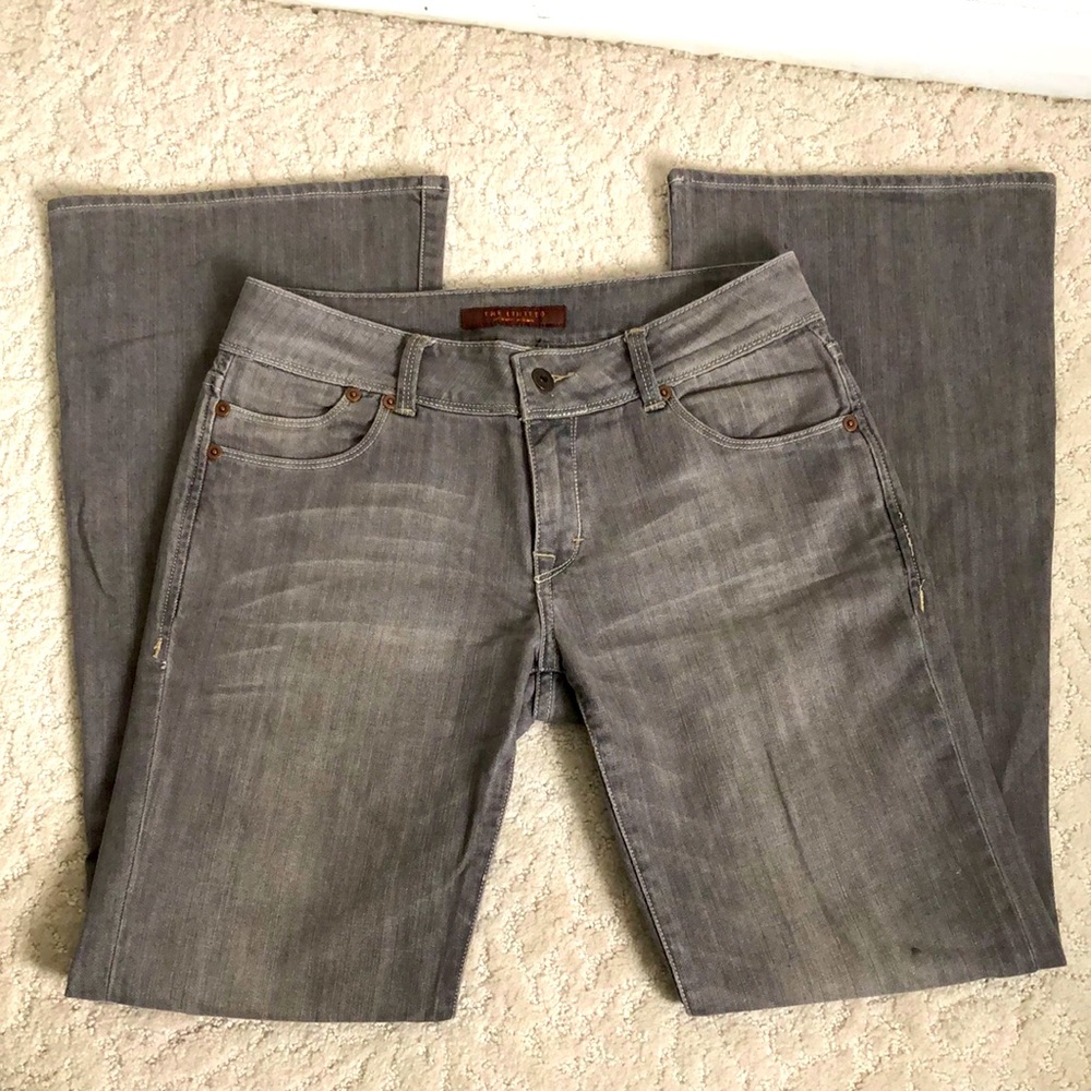 6 The Limited Grey Jeans Denim Plain Pockets Wide Leg Flare Boot Cut